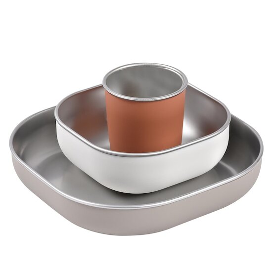 Béaba Coffret repas inox Terracotta  Béaba Coffret repas inox Terracotta
