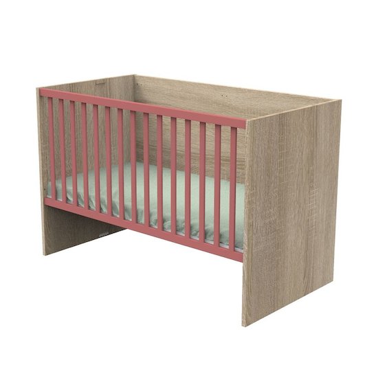 Sauthon Lit 140x70 évolutif en 90x200 et 140x200 Nova Chêne Doré - Rose Canyon 70x140 cm