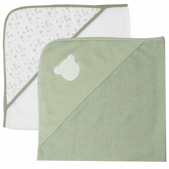 Trois Kilos Sept Lot 2 Capes de Bain Ours + Aop Vert Olive 70x70 cm Trois Kilos Sept Lot 2 Capes de Bain Ours + Aop Vert Olive 70x70 cm