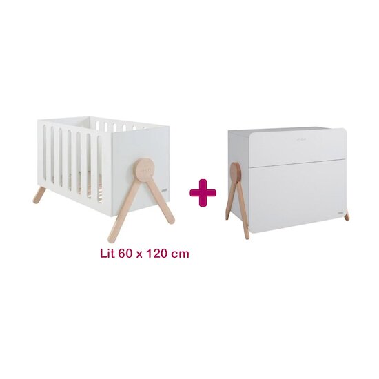 Micuna Chambre bébé duo Swing : lit 60x120 commode  
