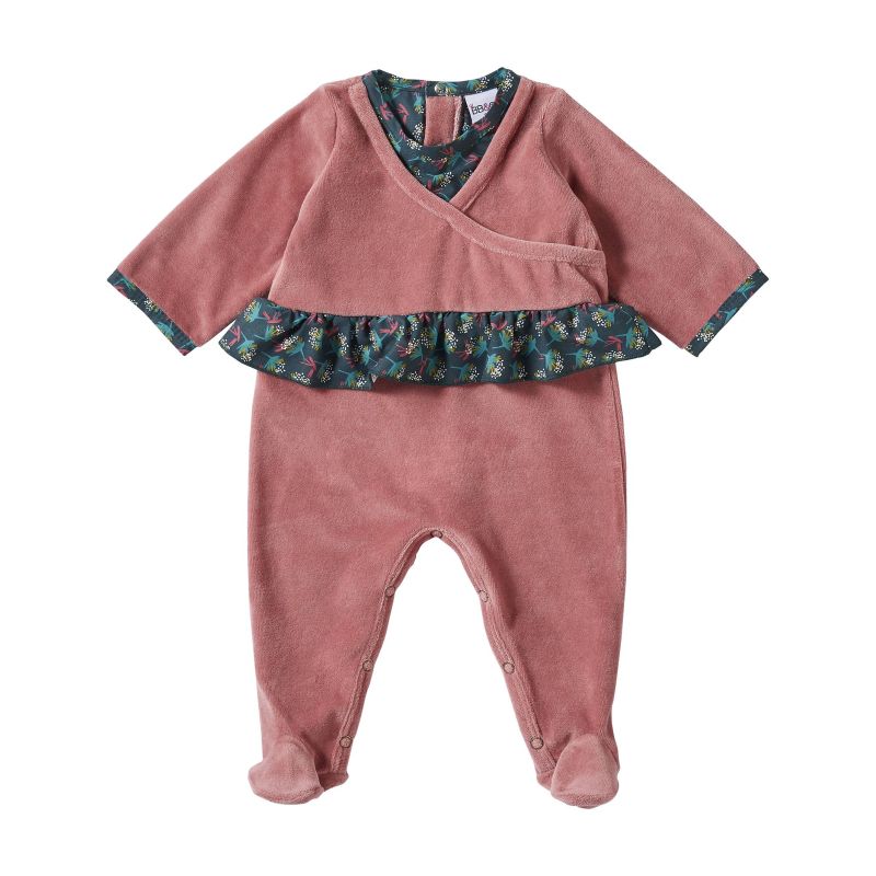 Pyjama en velours Dors-bien Vintage Flowers ROSE BB&Co