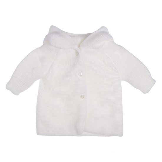 P’tit bisou Paletot long collection Tricot Blanc Naissance