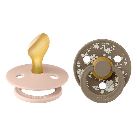 BIBS BIBS x Liberty Tétine Colour 2 Pack Caoutchouc naturel Anatomique Blush/Dark Oak 6-18 mois