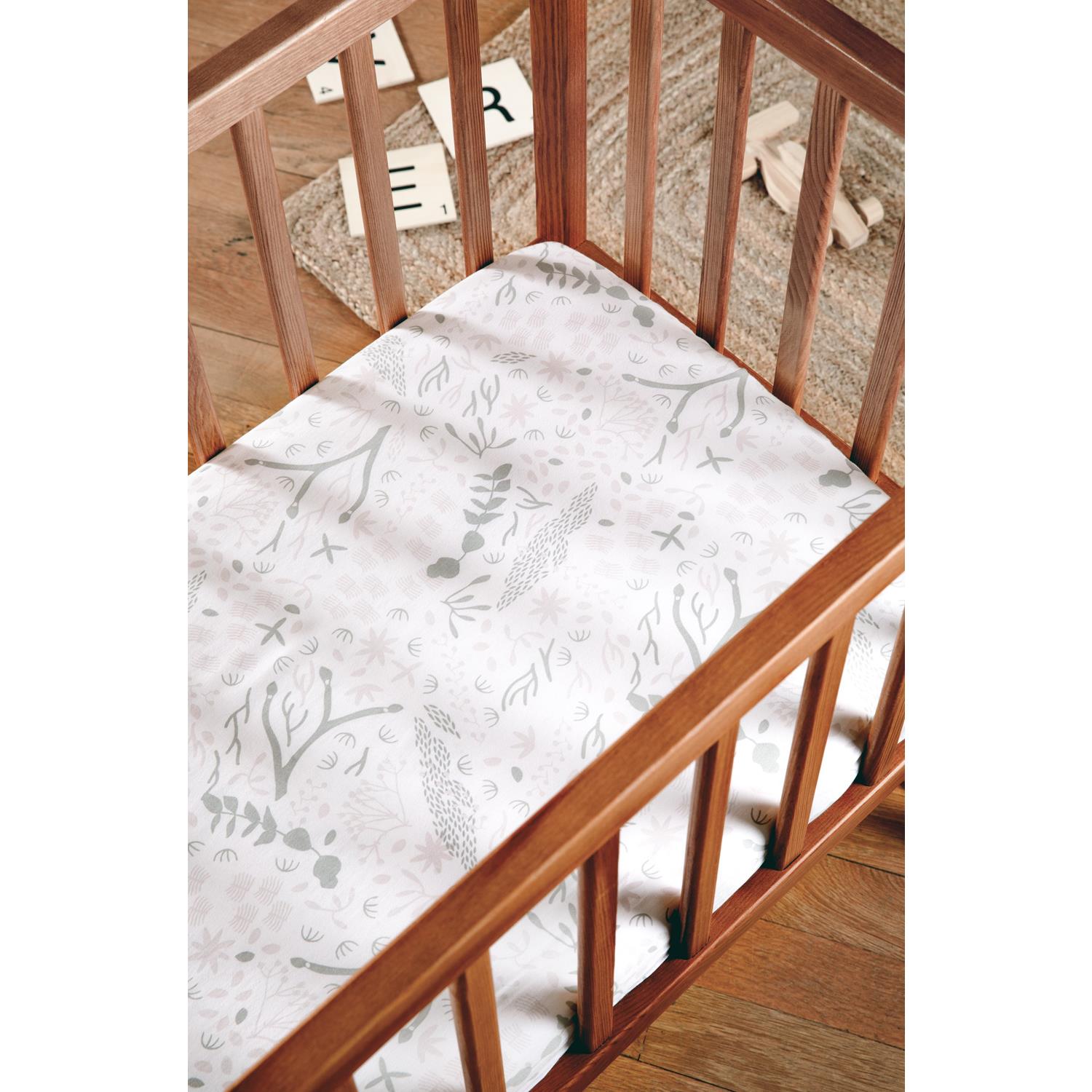 Kadolis - Drap housse Coton Bio Berceau Yukari Douceur VERT Kadolis