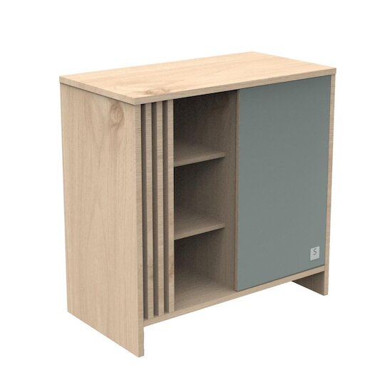 Sauthon Commode 1 porte Tokyo Chêne Suave - Sauge  Sauthon Commode 1 porte Tokyo Chêne Suave - Sauge