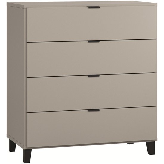 Vox Commode 4 tiroirs Simple Gris/Noir 