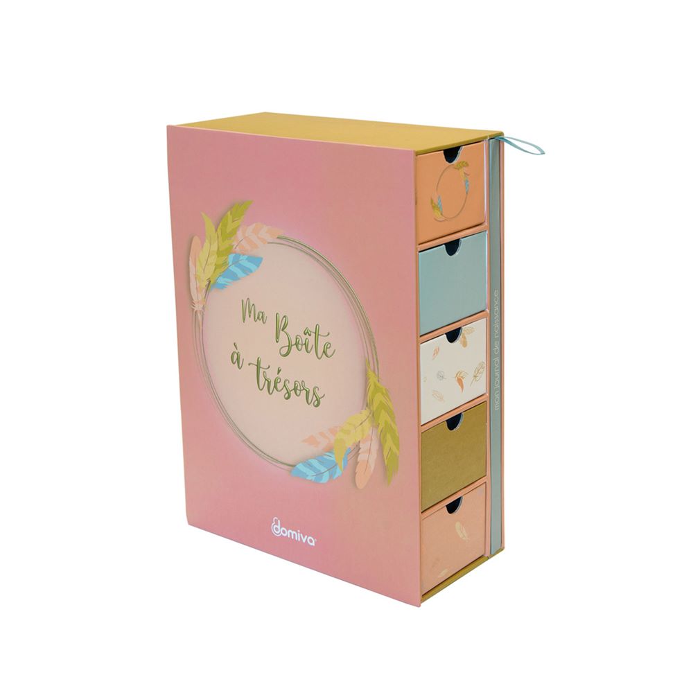Domiva - Boîte à trésor + journal de naissance Happy ROUGE Domiva