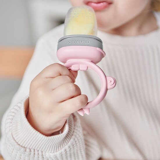BB&Co Baby Pulp (grignoteur en silicone) Rose/ Gris  BB&Co Baby Pulp (grignoteur en silicone) Rose/ Gris