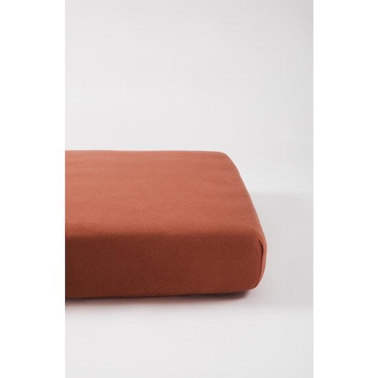 Kadolis Drap housse en coton bio pour lit bébé Terracotta 