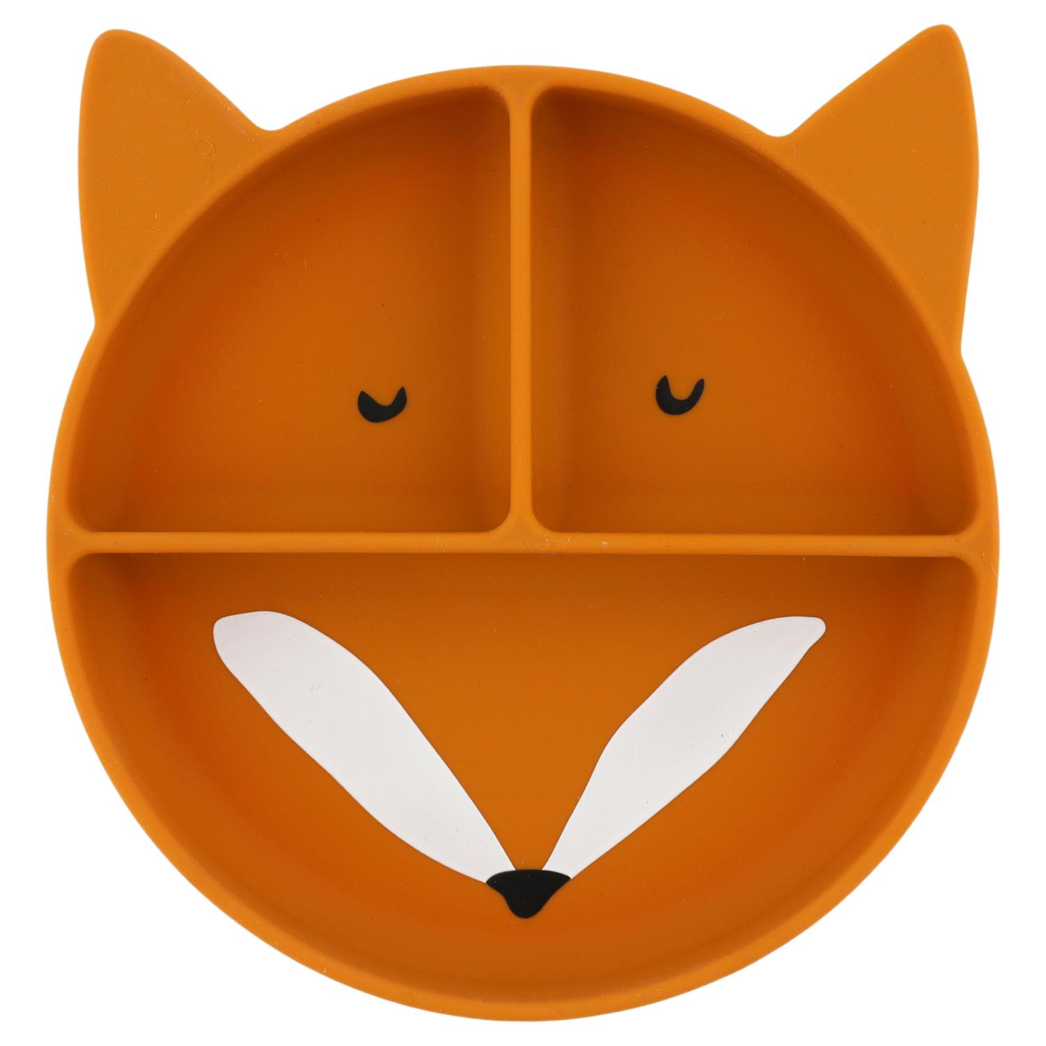 TRIXIE - Assiette avec ventouse en silicone et compartiments ORANGE Trixie
