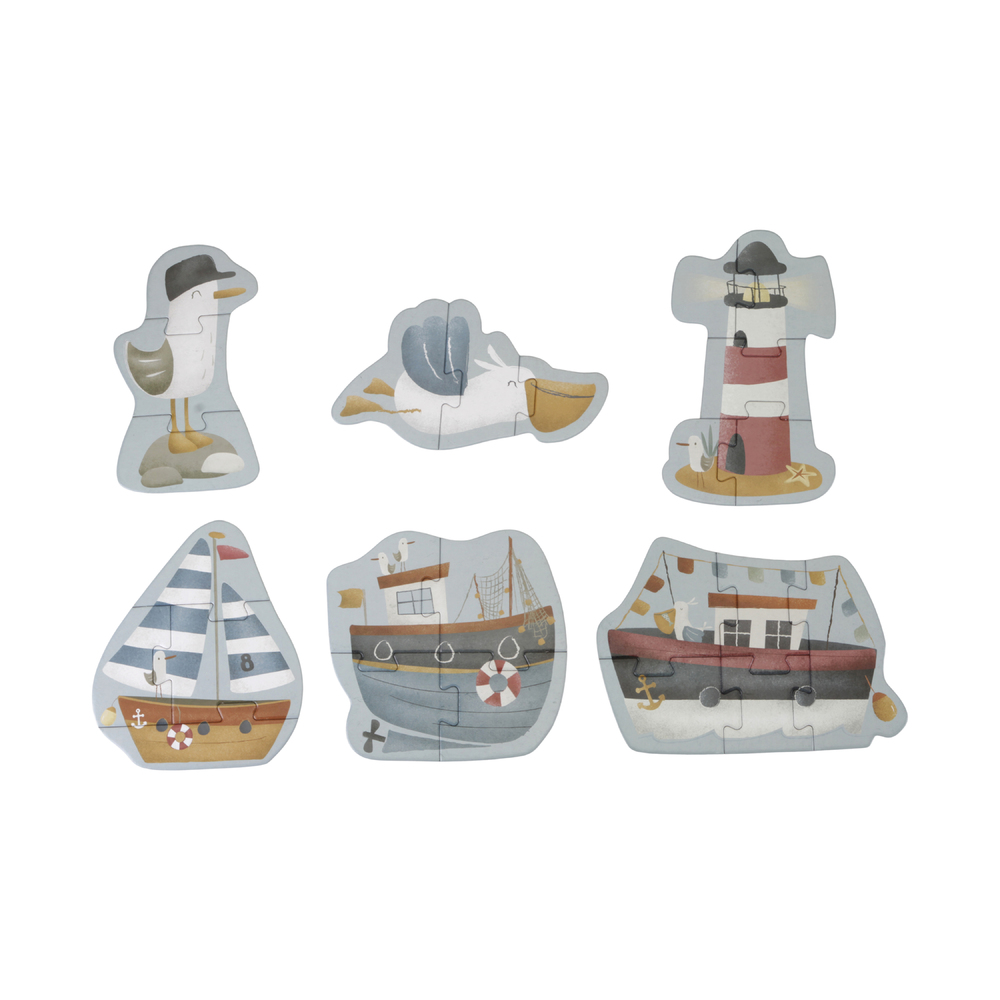 LITTLE DUTCH - Puzzle 6 en 1 en bois Sailors bay MULTICOLORE Little Dutch