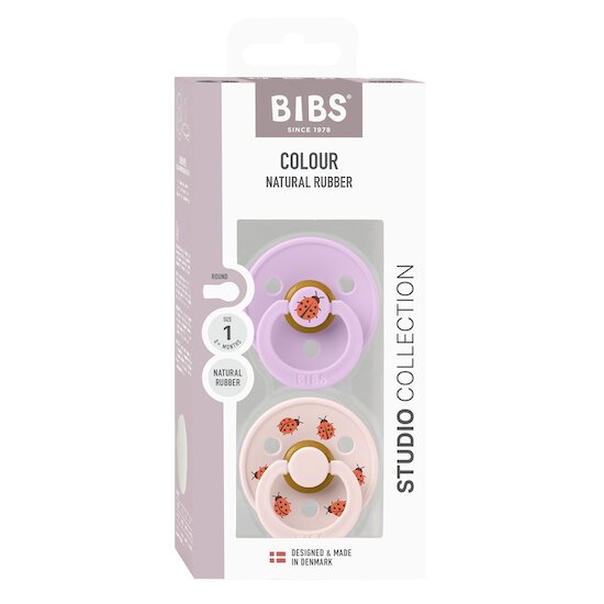 BIBS Tétines Studio Colour 2 Pack Caoutchouc naturel Violet Sky/Petal 