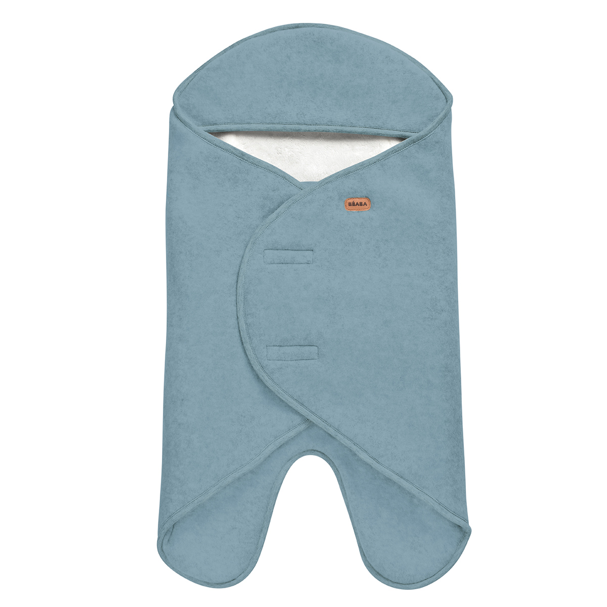 Poncho polaire couverture bleu doublée en peluche blanche avec