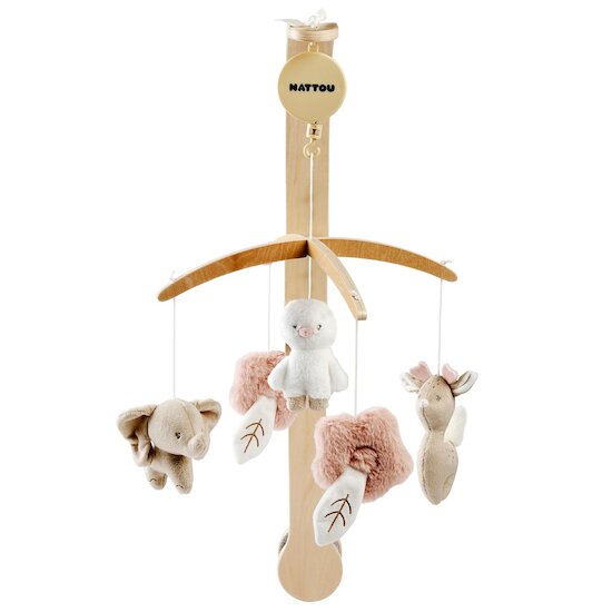 Nattou Mobile Musical Potence Bois Fanfan Rose  Nattou Mobile Musical Potence Bois Fanfan Rose