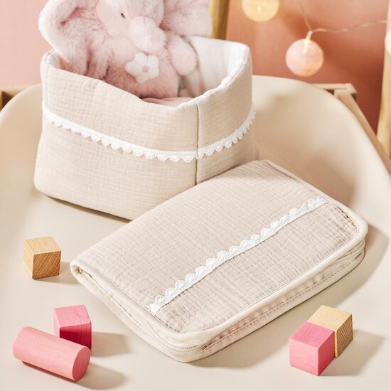 Nattou Panier Nursery Gaze de Coton Fanfan Sable 20x20 cm Nattou Panier Nursery Gaze de Coton Fanfan Sable 20x20 cm
