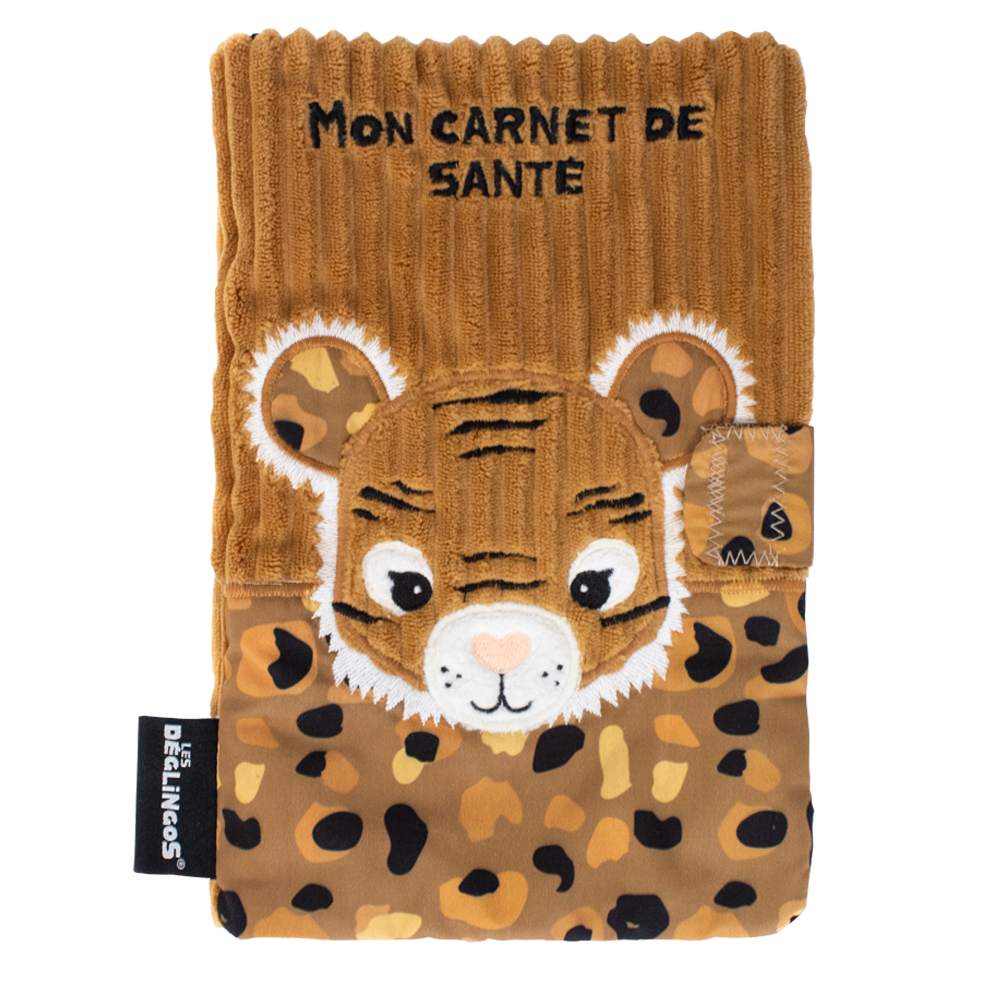 LES DEGLINGOS - Protège carnet de santé Speculos Le Tigre MARRON Les Déglingos