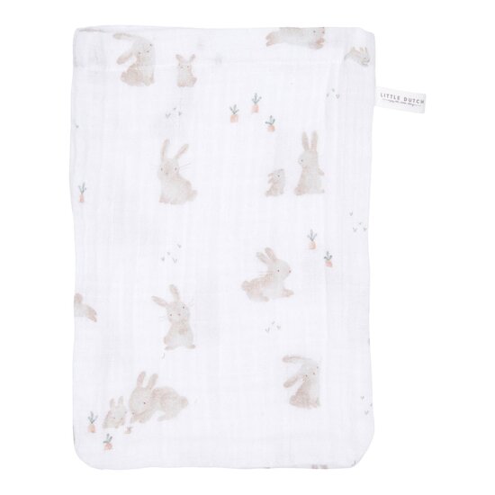 Little Dutch Lot de 2 gants de toilette en gaze de coton Baby Bunny / Pure Beige 