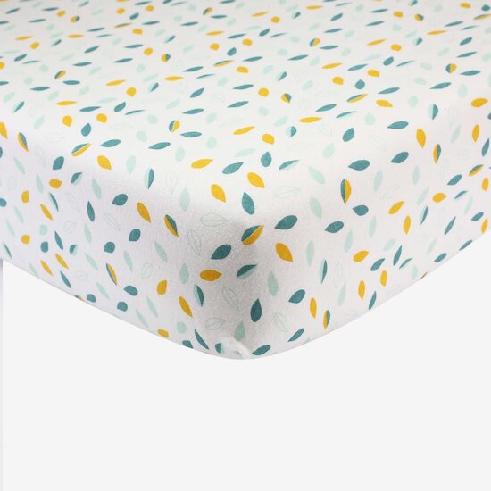 Trois Kilos Sept Drap Housse Feuilles 70x140 cm