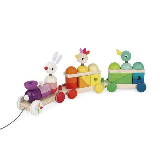Janod Train Geant Multicolor Zigolos   Janod Train Geant Multicolor Zigolos