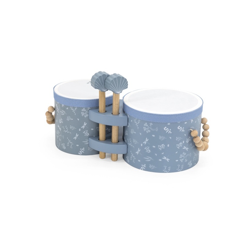 Bongo en bois BLEU Label Label