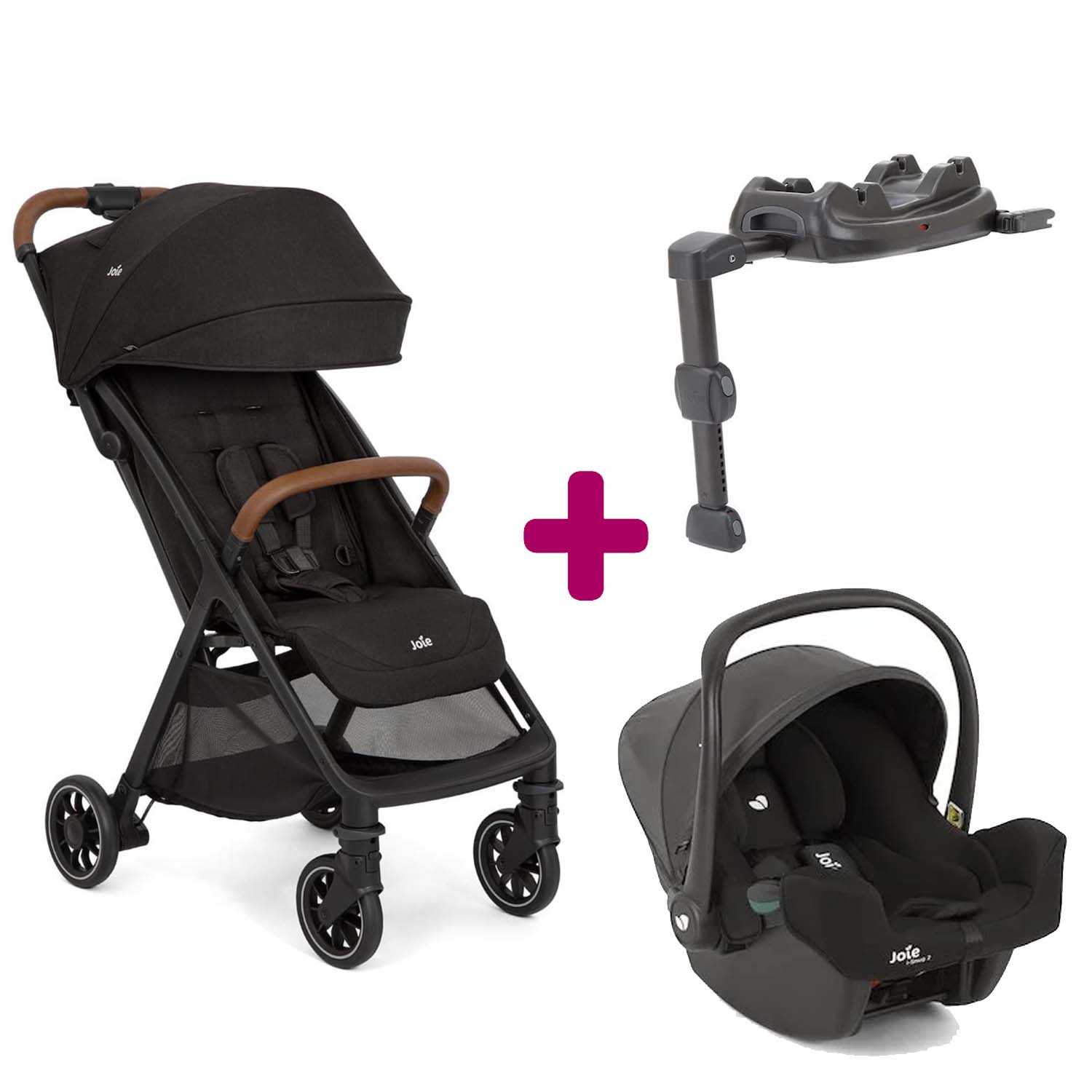 Joie - Pack Poussette duo Pact Pro Shale + coque i-snug 2 Shale + base Lx 2  Joie