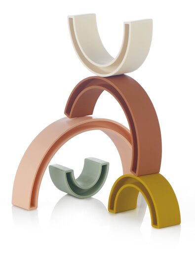 Jané Jouet en silicone empilable arc en ciel Sunset  