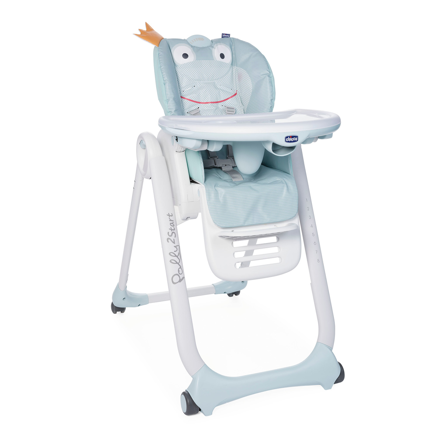 Chaise haute Polly 2 Start 4 roues VERT Chicco