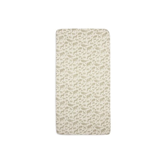 Jollein Drap-housse Jersey animals Olive Green  Jollein Drap-housse Jersey animals Olive Green