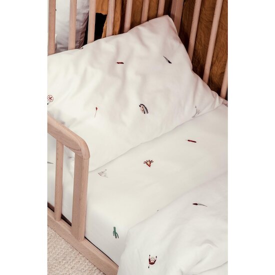 Kadolis Drap housse Coton Bio Lit bébé Petite Plume Multicolore  Kadolis Drap housse Coton Bio Lit bébé Petite Plume Multicolore