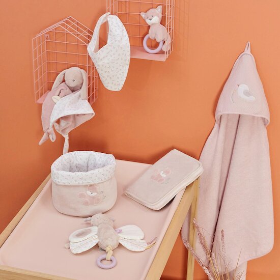 Nattou Cape de bain et gant de toilette Alice et Pomme Rose  Nattou Cape de bain et gant de toilette Alice et Pomme Rose