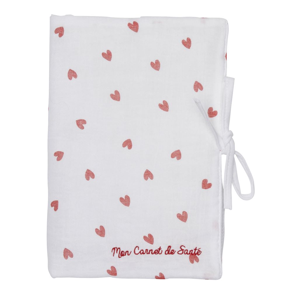 BB & Co - Protège-carnet de santé cœurs ROUGE BB&Co