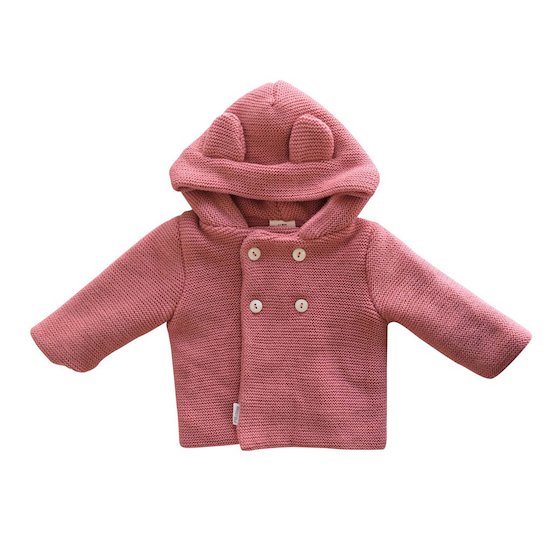 P’tit bisou Manteau à capuche - Trousseau Tricot   1-3 mois