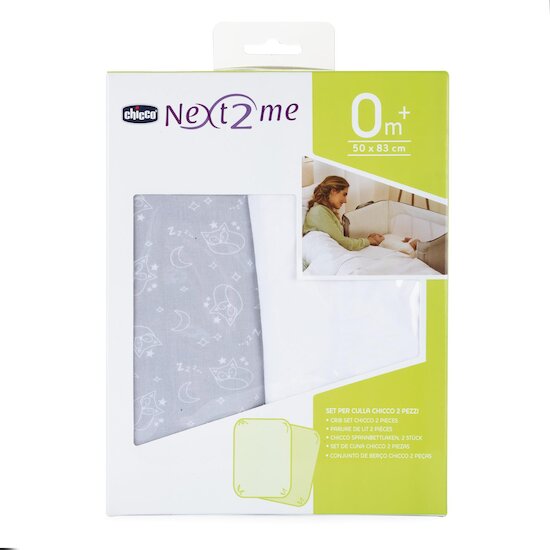 Chicco Draps Housse Chicco Next2Me Lot de 2 Grey Fox 