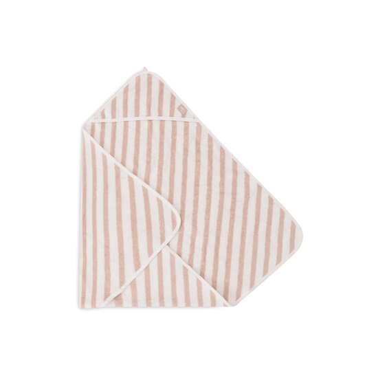 Jollein Cape Bain Stripe Terry Gots Wild Rose  Jollein Cape Bain Stripe Terry Gots Wild Rose