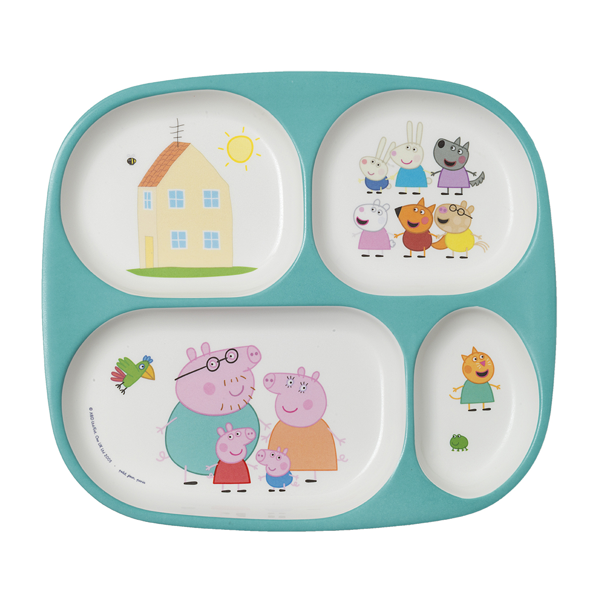 Plateau à 4 compartiments Peppa Pig VERT petit jour paris