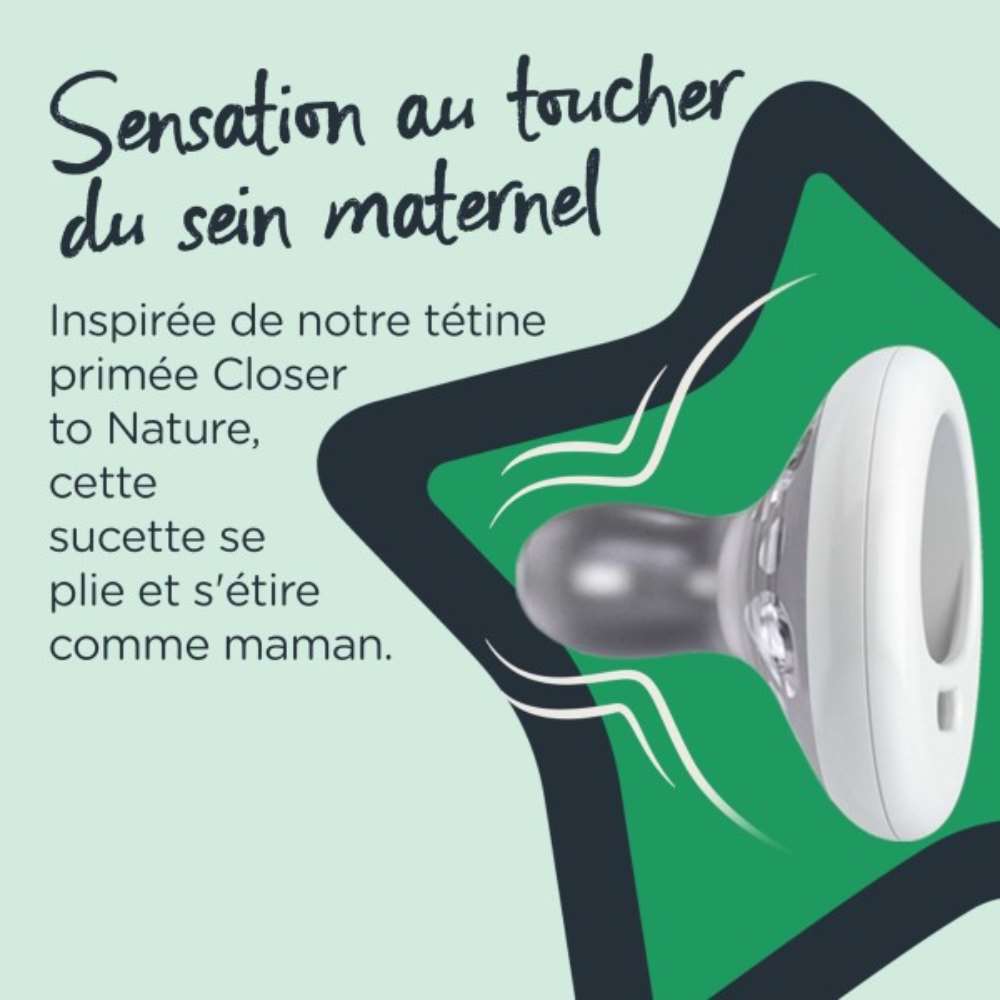 Sucettes Closer to Nature forme naturelle Nuit de Tommee Tippee