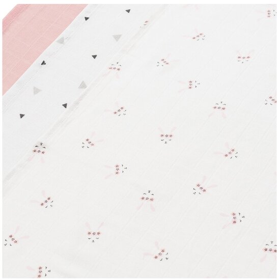 P’tit bisou Lot 3 langes coton bio Rose  P’tit bisou Lot 3 langes coton bio Rose