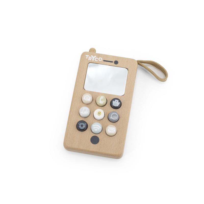 Telephone en bois MULTICOLORE Tryco
