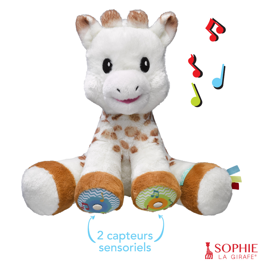 Peluche Touch & Music BEIGE Sophie la girafe