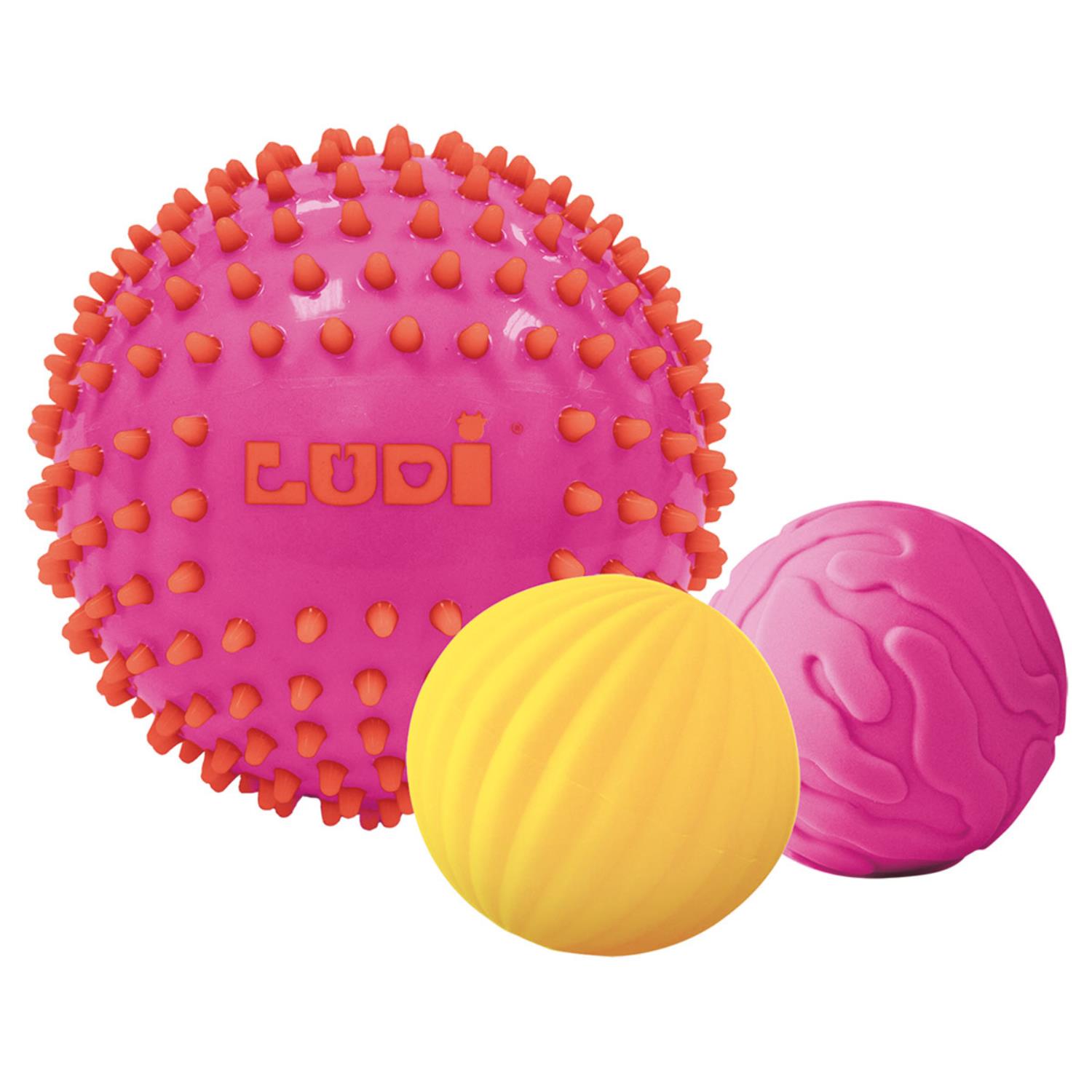 LUDI - 3 balles sensorielles ROSE Ludi