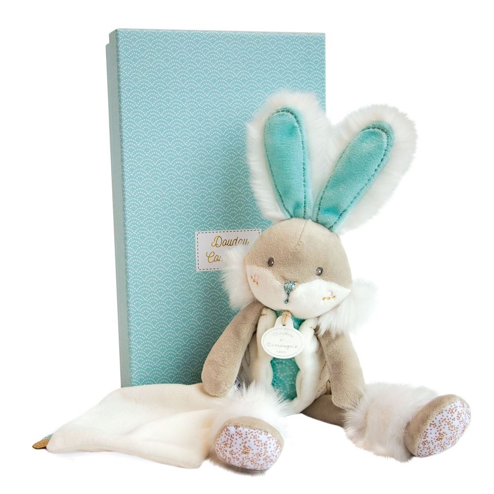 Doudou pantin Lapin de sucre VERT Doudou & Compagnie