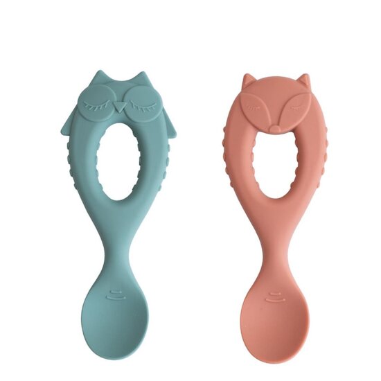 Tidy tot Set de cuillères d'apprentissage bébé Beige, Vert 