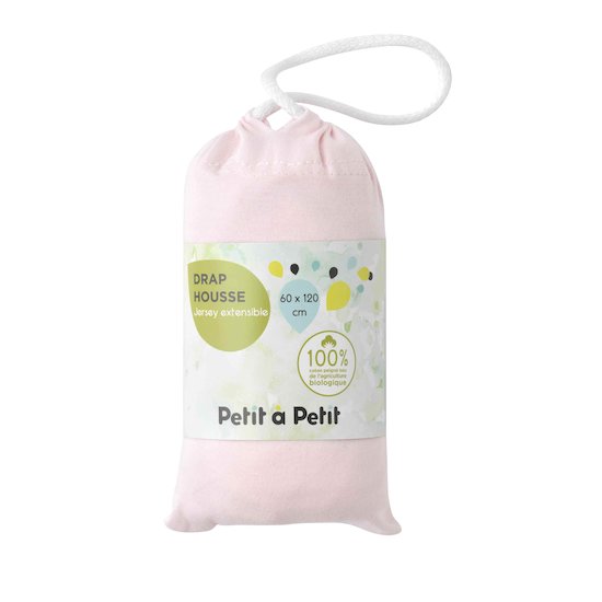 Drap housse jersey bio ROSE Petit à petit