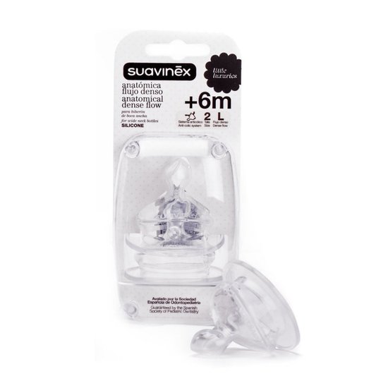 Suavinex 2 tétines physio debit rapide silicone  6 mois et +