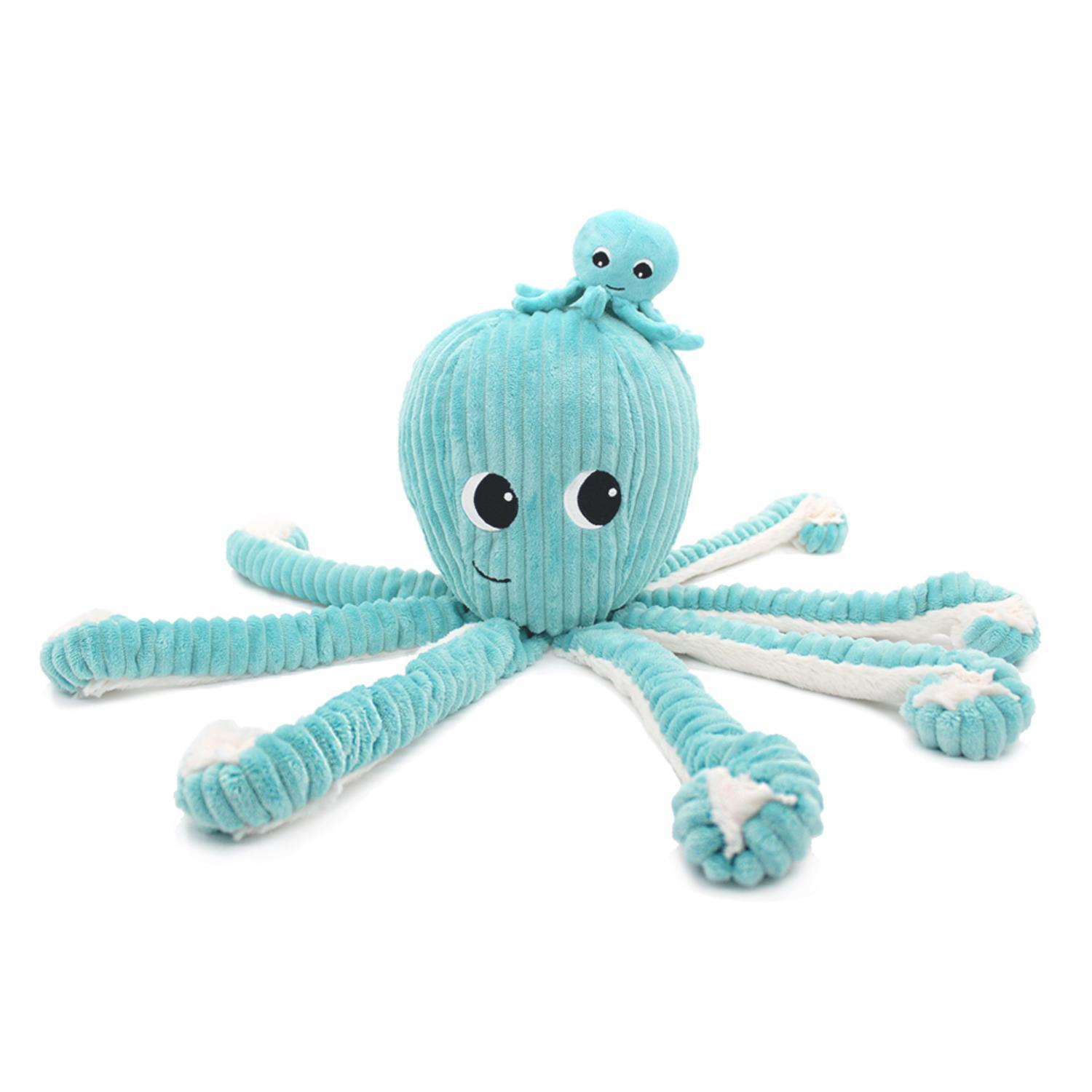 Pleuche Ptipotos Pieuvre Maman/Bebe BLEU Les Déglingos