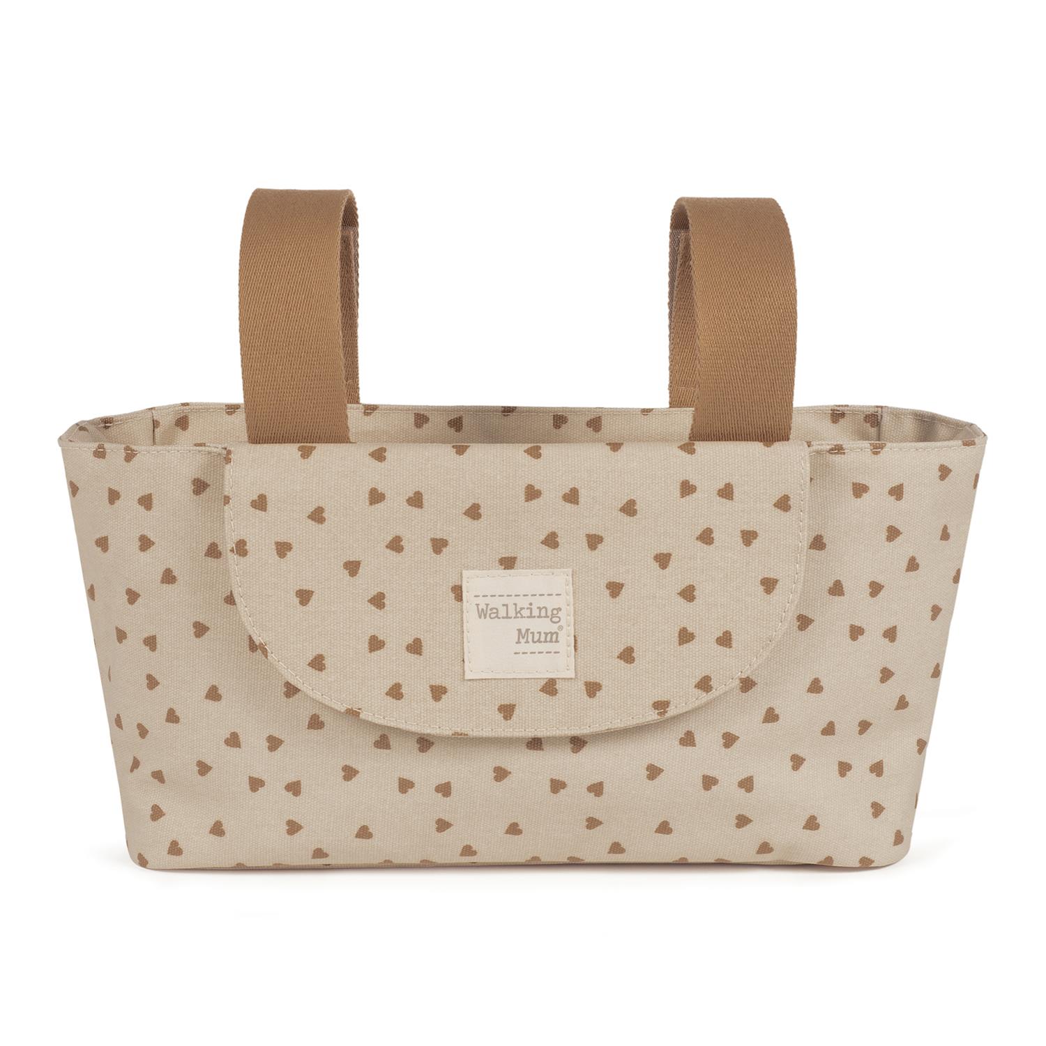 Walking Mum - Organisateur de poussette Coeurs Poppy MARRON Walking Mum
