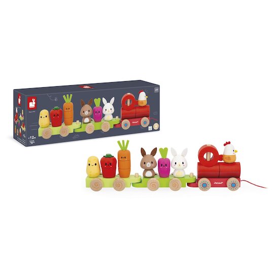Janod Train Ferme Multicolore  Janod Train Ferme Multicolore