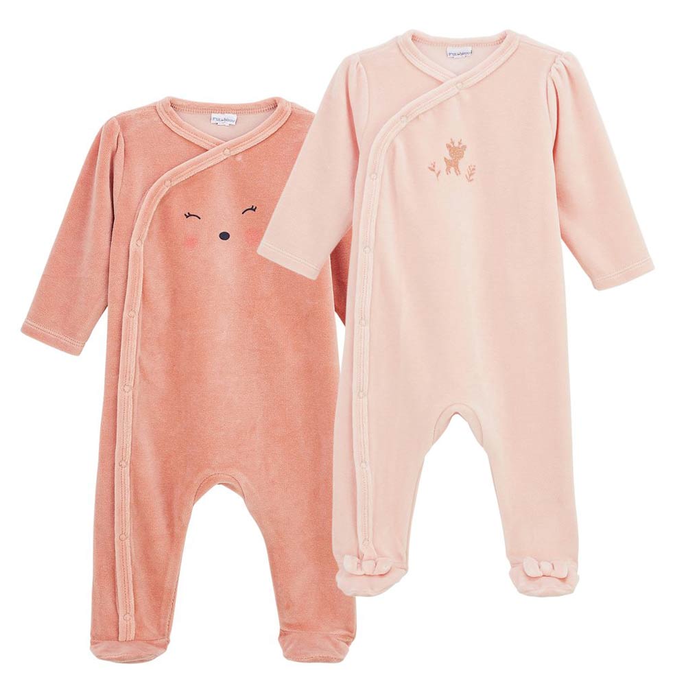 Lot de 2 pyjamas Petit Cocon ROSE P’tit bisou