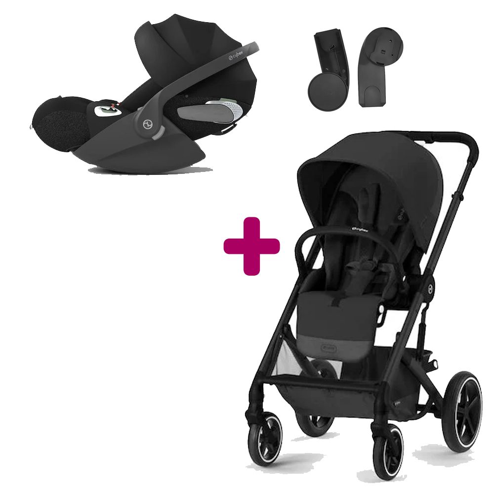 Pack poussette duo Balios S Lux Black moon + coque cloud T i-size Sepia Black Cybex