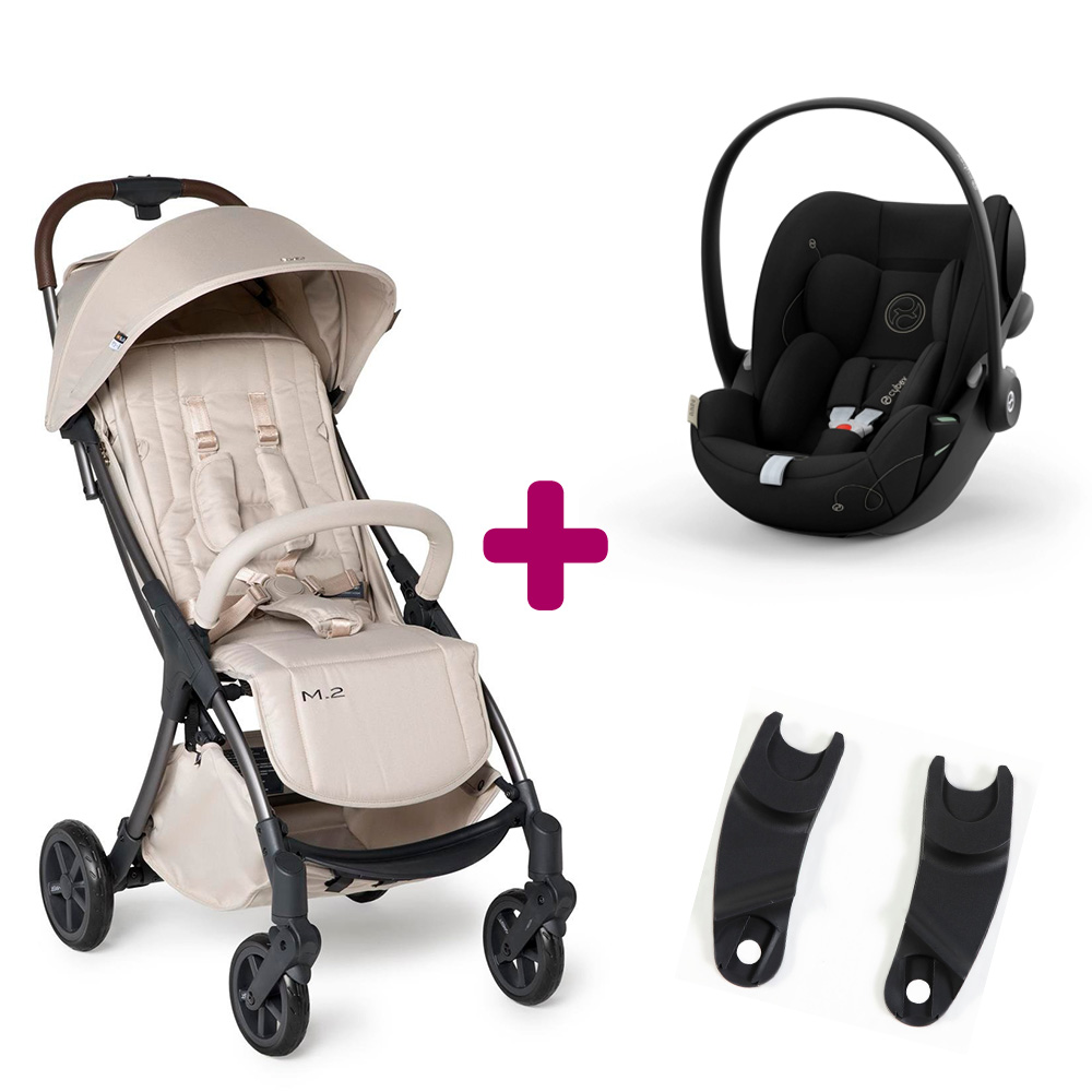 Mast swiss design - Pack Poussette duo M.2 Lion + adaptateurs coque + coque Cloud G i-size Moon Black  Mast swiss design